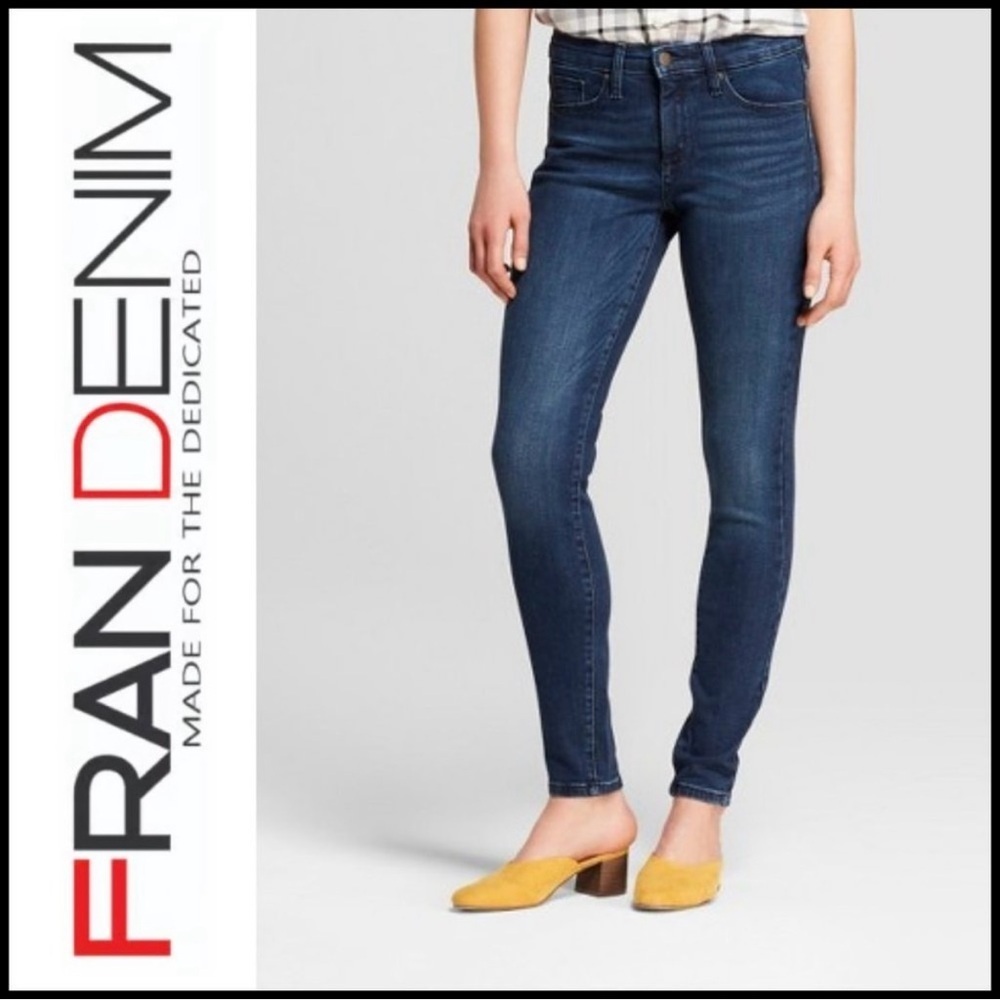 FRAN DENIM April Super High Rise Skinny Jeans Dark Wash Lifters’ Size 27 - Picture 1 of 14